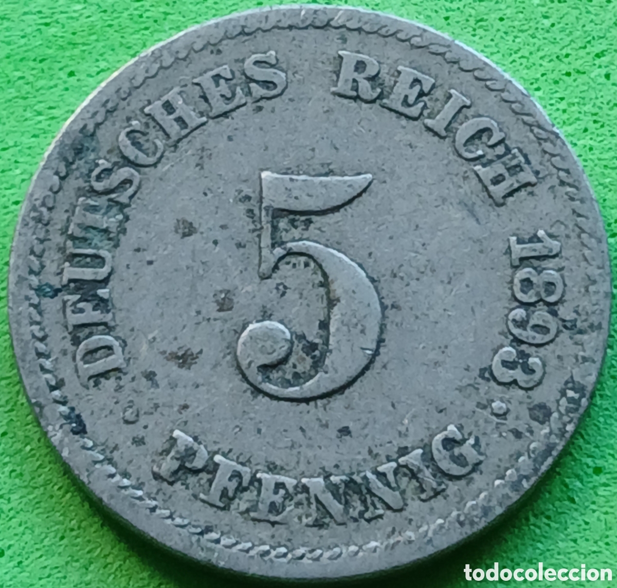 Monedas antiguas de Europa: Alemania Imperio 5 pfennig 1893 D km#11 poco com&uacute;n