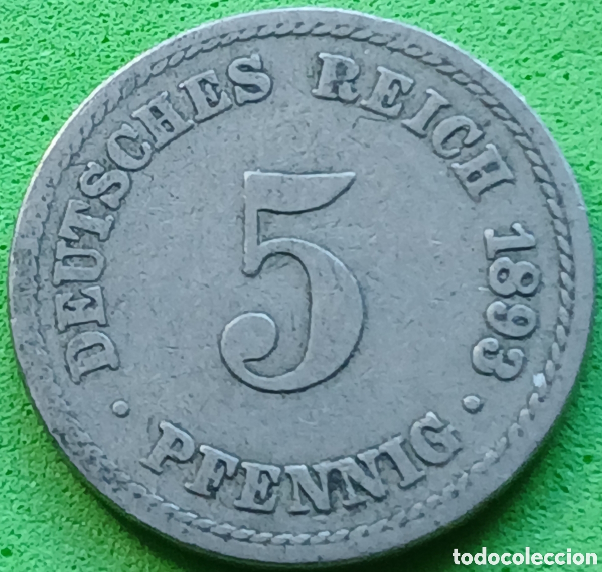 Monedas antiguas de Europa: Alemania Imperio 5 pfennig 1893 A km#11