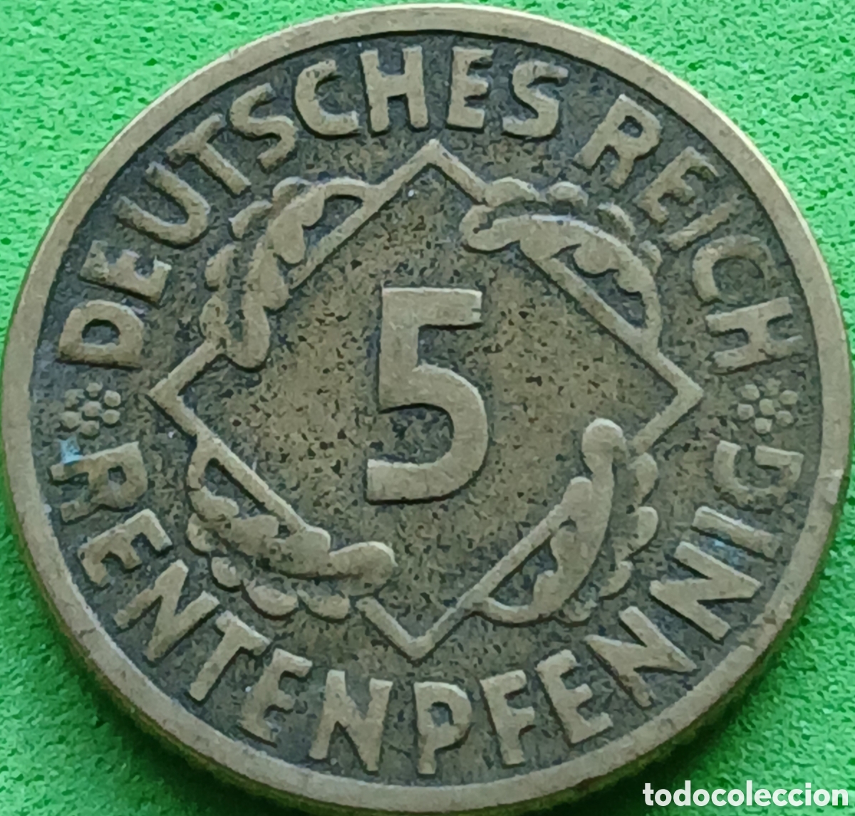Monedas antiguas de Europa: Alemania Rep&uacute;blica de Weimar 5 rentenpfennig 1924 J km#32