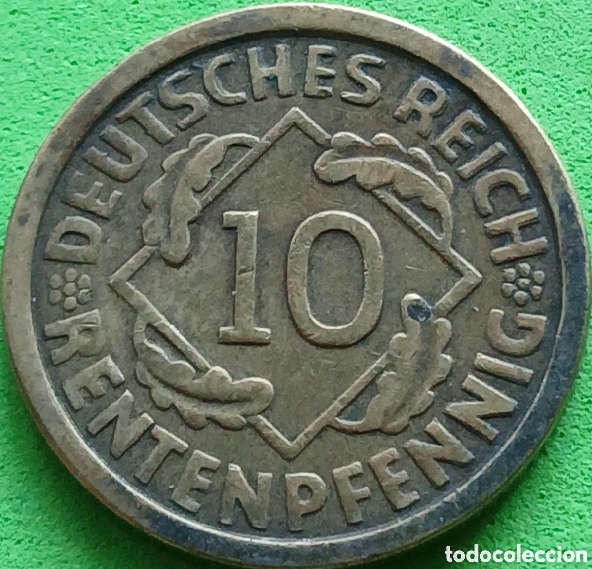 Monedas antiguas de Europa: Alemania Rep&uacute;blica de Weimar 10 rentenpfennig 1924 G km#33