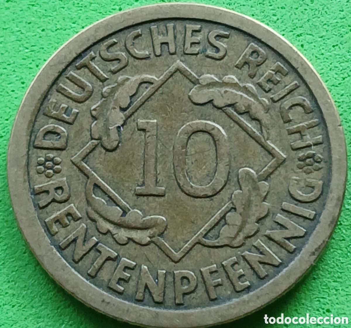 Monedas antiguas de Europa: Alemania Rep&uacute;blica de Weimar 10 rentenpfennig 1923 A km#33