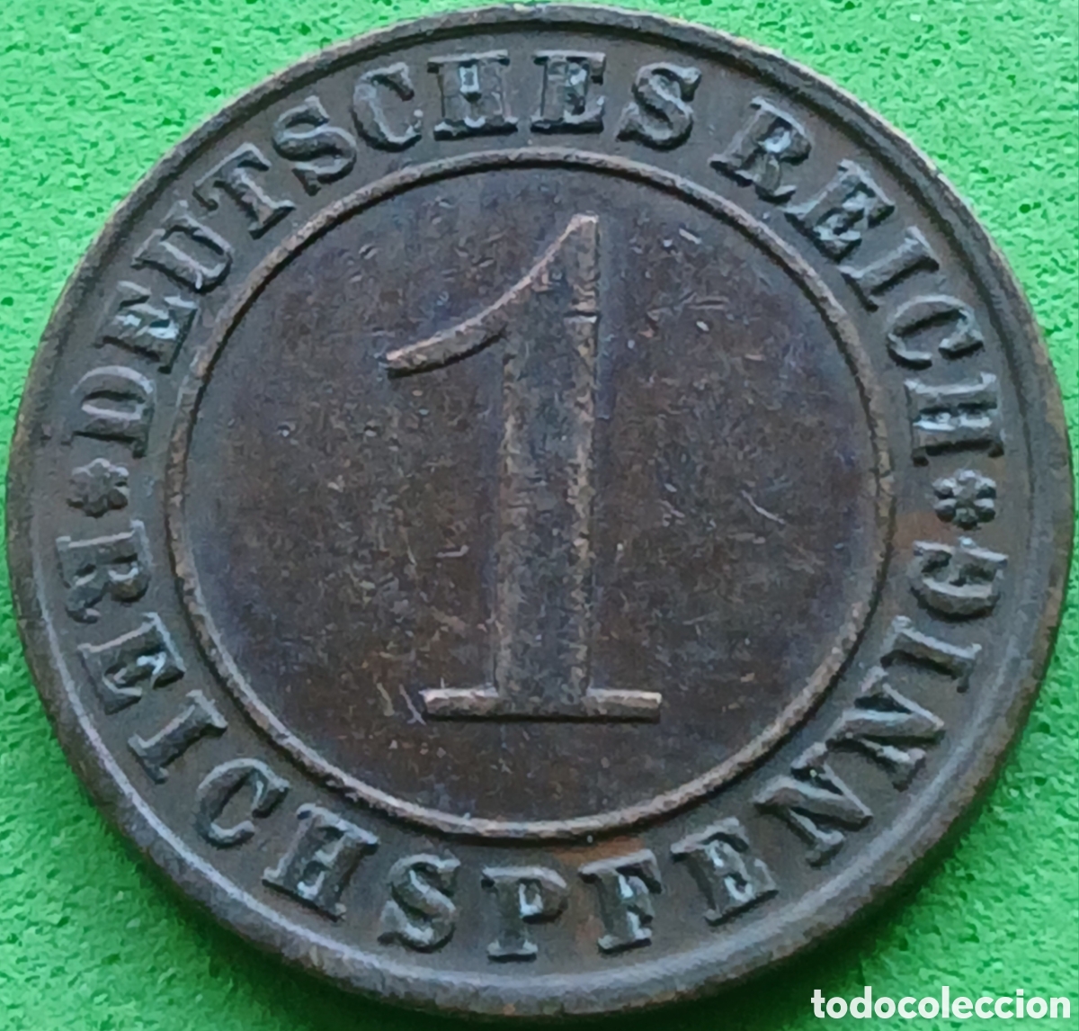 Monedas antiguas de Europa: Alemania Rep&uacute;blica de Weimar 1 reichspfennig 1924 J km#37