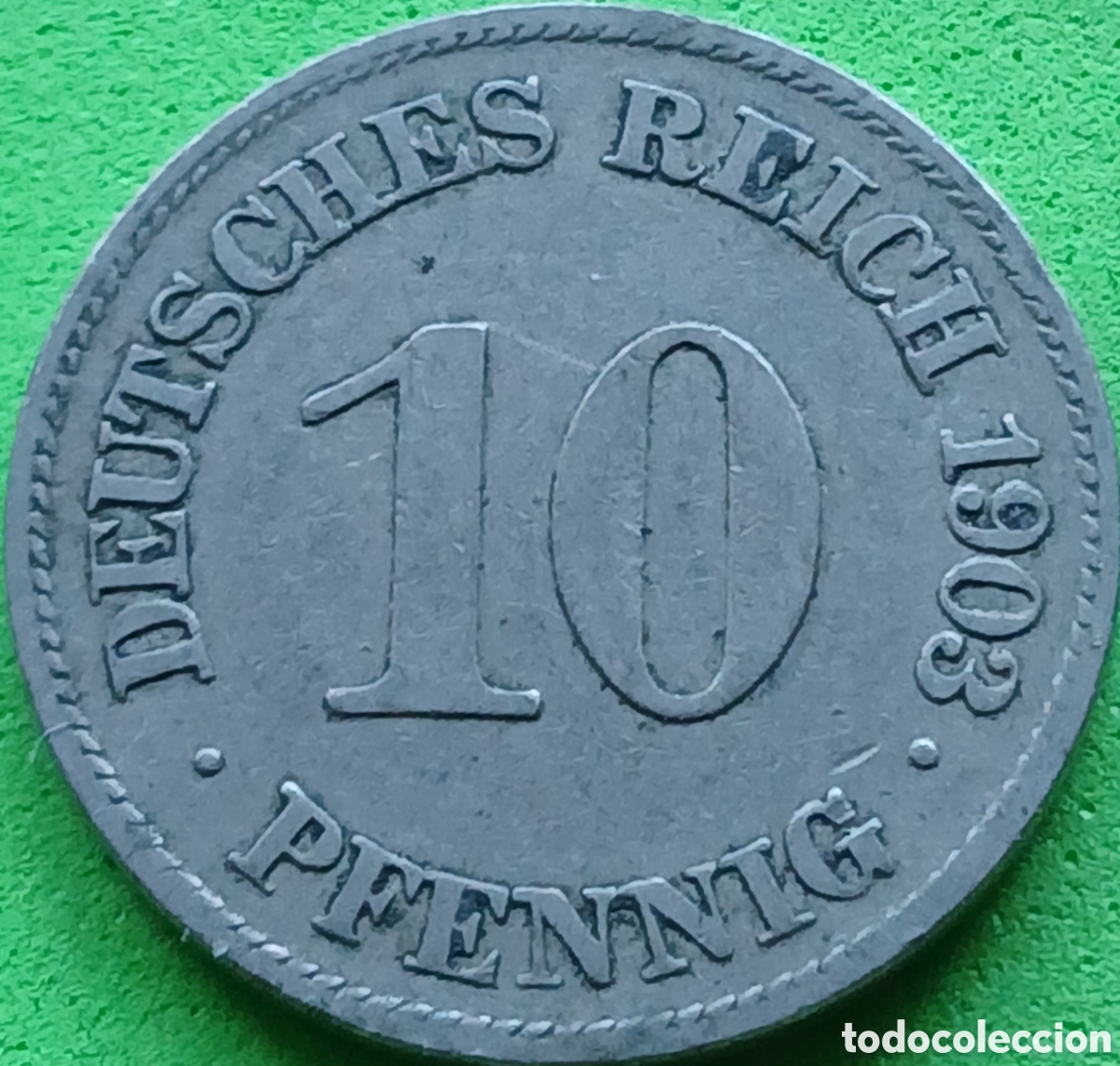 Monedas antiguas de Europa: Alemania Imperio 10 pfennig 1903 E km#12 ESCASA!