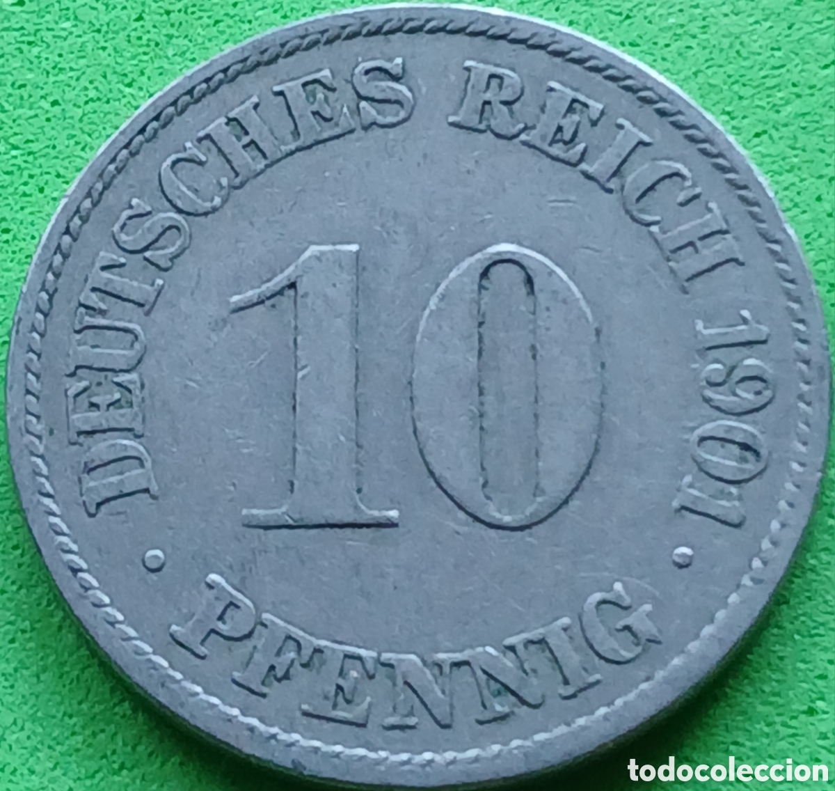 Monedas antiguas de Europa: Alemania Imperio 10 pfennig 1901 J km#12 poco com&uacute;n