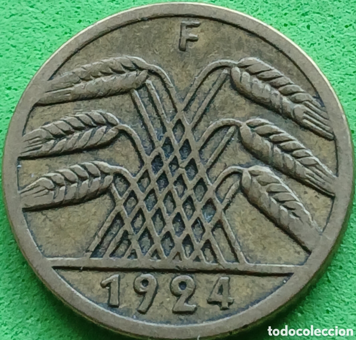 Monedas antiguas de Europa: Alemania Rep&uacute;blica de Weimar 5 reichspfennig 1924 F km#39
