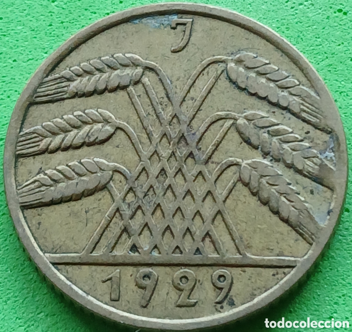 Monedas antiguas de Europa: Alemania Rep&uacute;blica de Weimar 10 reichspfennig 1929 J km#40 poco com&uacute;n