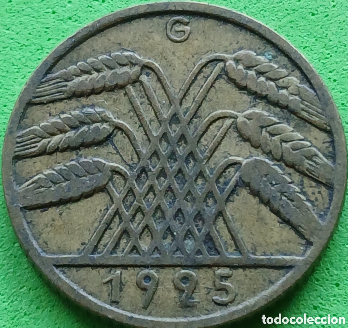 Monedas antiguas de Europa: Alemania Rep&uacute;blica de Weimar 10 reichspfennig 1925 G km#40