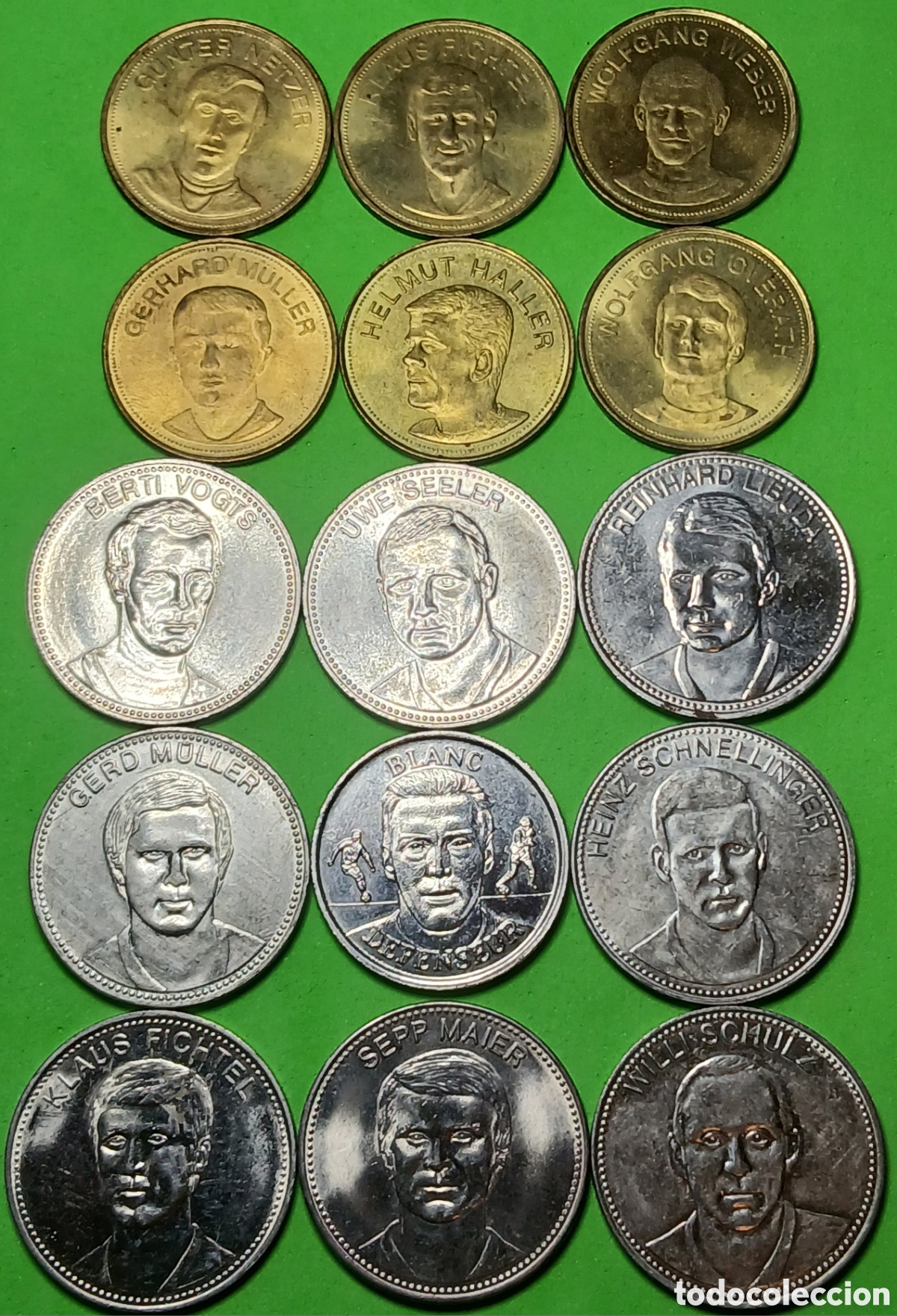 Monedas antiguas de Europa: Lote 15 fichas/ token diferentes/ jugadores de f&uacute;tbol