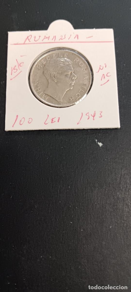 Monedas antiguas de Europa: RUMANIA 100 LEI 1943 BC KM=64 (NIQUEL-ACERO) MIHAI I
