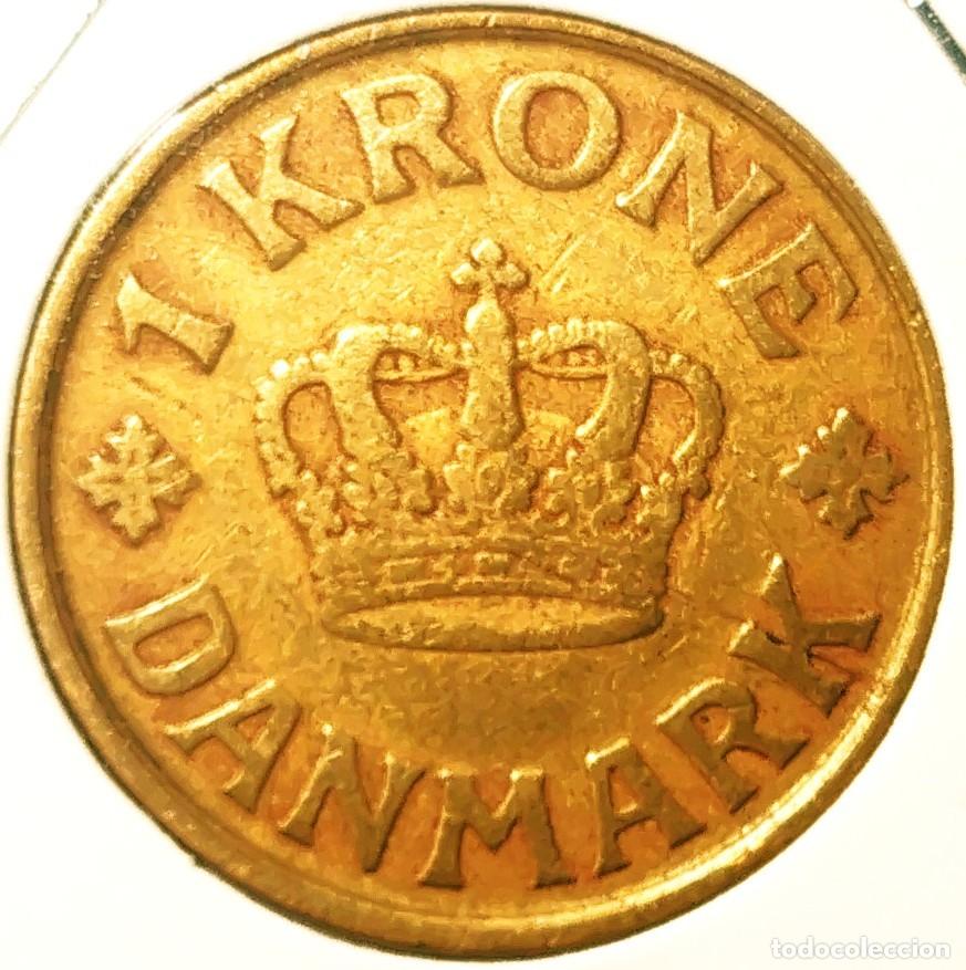 Monedas antiguas de Europa: DINAMARCA (1912-1947) - 1 CORONA 1925 - REY CRISTIAN X - B - 6,50 GR. BRONCE DE ALUMINIO