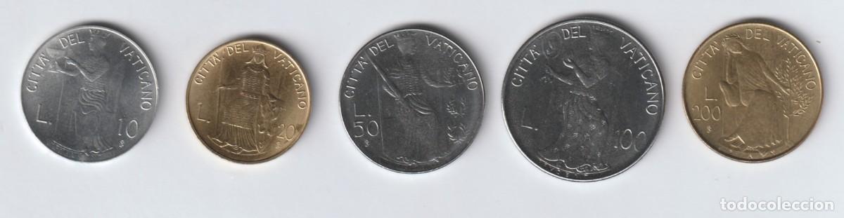 Monedas antiguas de Europa: Vaticano serie 1979 a&ntilde;o I de 10 a 200 liras 5 monedas