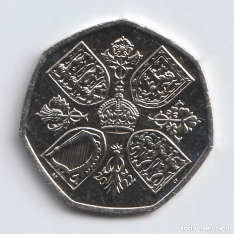 Monedas antiguas de Europa: Inglaterra 50 pence 2022&ndash; Vida y legado de la Reina Isabel II KM# 2165