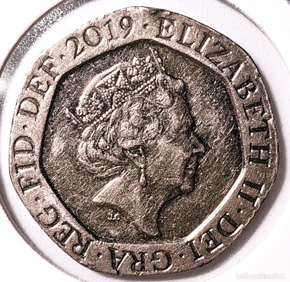 Monedas antiguas de Europa: REINO UNIDO (1982-2022) - 20 PENIQUES 2019 - REINA ISABEL II - A - 5 GR. CUPRONIQUEL - DIAMETRO 21,4