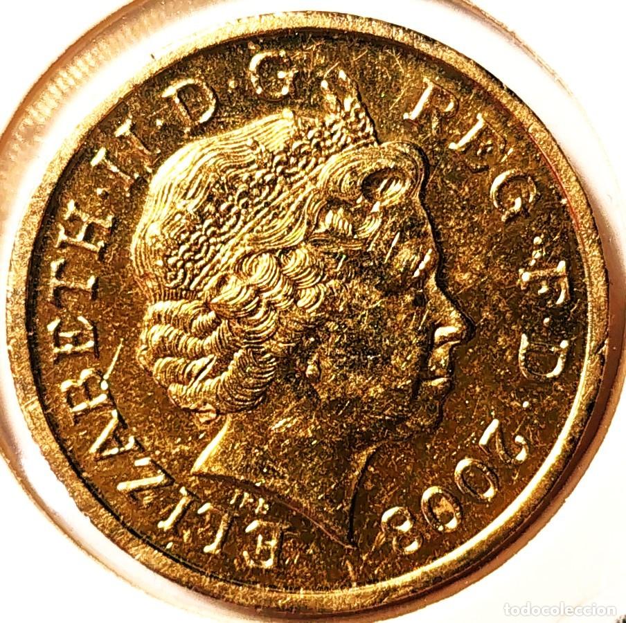 Monedas antiguas de Europa: REINO UNIDO (1982-2022) - 1 LIBRA 2008 - REINA ISABEL II - A - 9,50 GR. NIQUEL-LATON - DIAMETRO 22,5