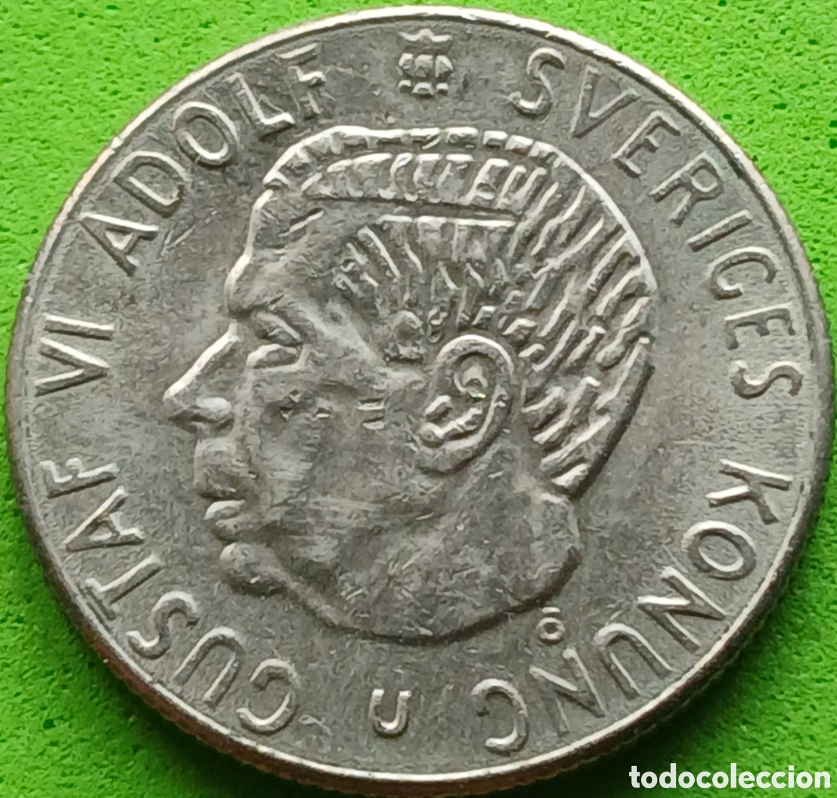 Monedas antiguas de Europa: Suecia 1 corona 1968 km#826a cuproniquiel