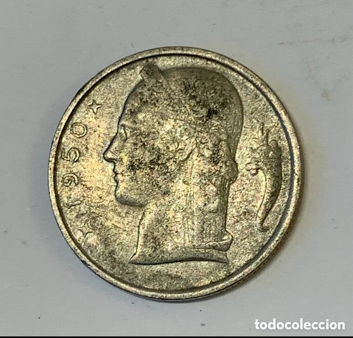 Monedas antiguas de Europa: Moneda. Belgique. 5 Francs. 1950.