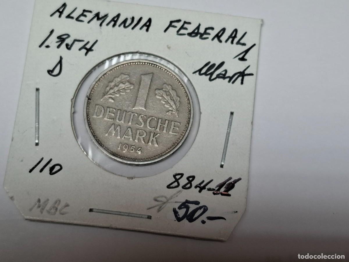 Monedas antiguas de Europa: 1 MARK de 1954 D KM 110 ALEMANIA FEDERAL en MBC