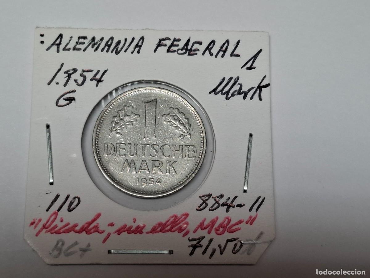 Monedas antiguas de Europa: 1 MARK de 1954 G KM 110 ALEMANIA FEDERAL en BC+