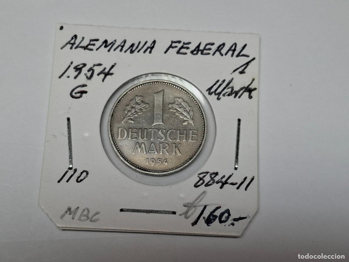 Monedas antiguas de Europa: 1 MARK de 1954 G KM 110 ALEMANIA FEDERAL en MBC