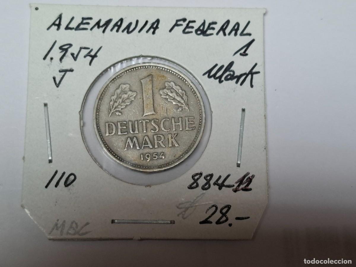 Monedas antiguas de Europa: 1 MARK de 1954 J KM 110 ALEMANIA FEDERAL en MBC