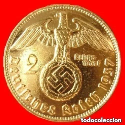 Old Coins of Europe: MONEDA DE ORO ALEMANA 2 REICHSMARK 24.KT 1937 ORIGINAL