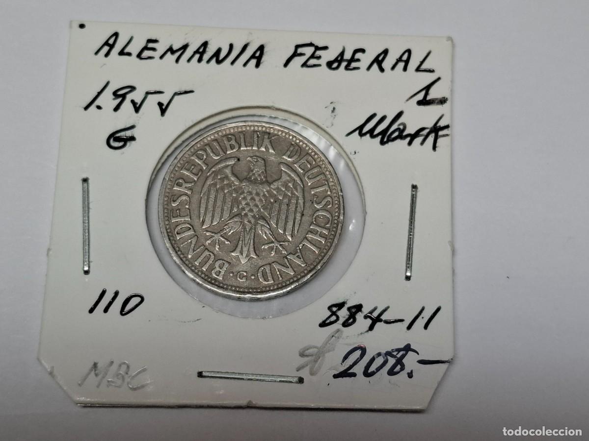Monedas antiguas de Europa: 1 MARK de 1955 G KM 110 ALEMANIA FEDERAL en MBC