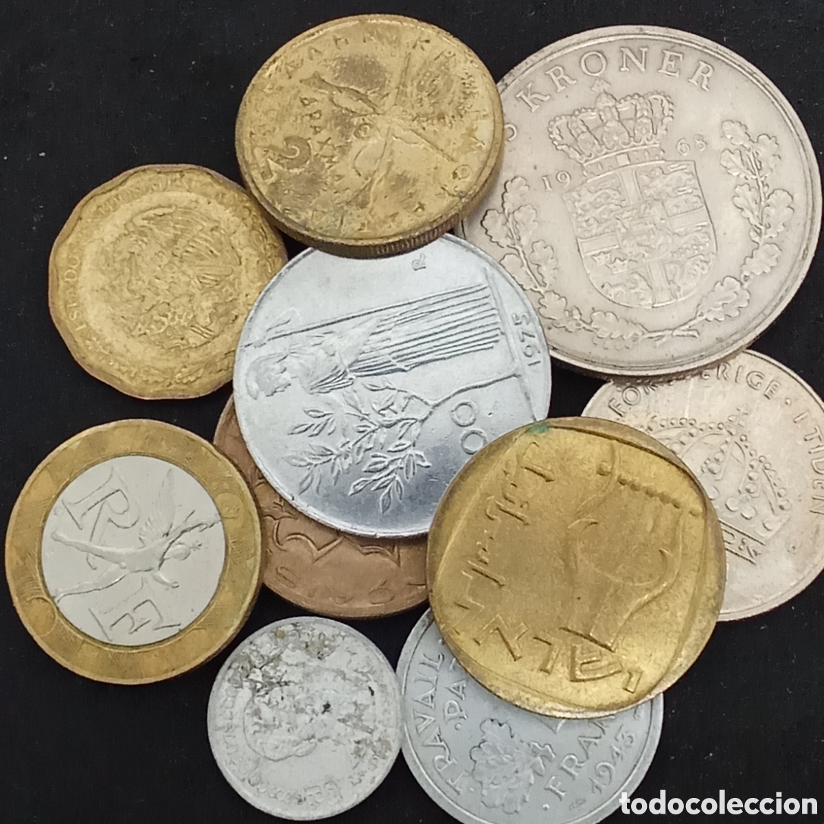 Monedas antiguas de Europa: Lote 10 monedas distintas internacionales