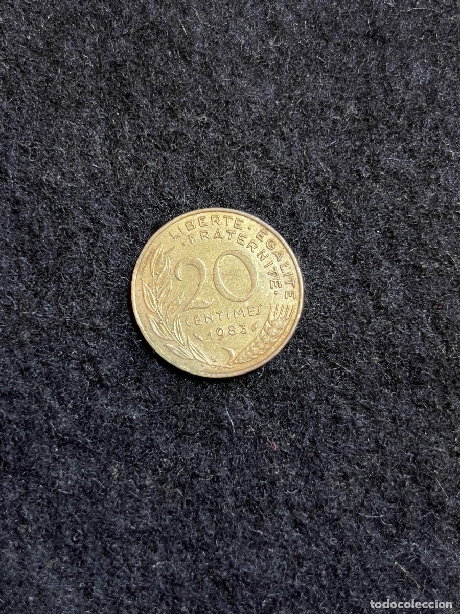 Moedas antigas da Europa: Moneda Francia 20 Centimes 1983 Marianne Lagriffoul R&eacute;publique Fran&ccedil;aise