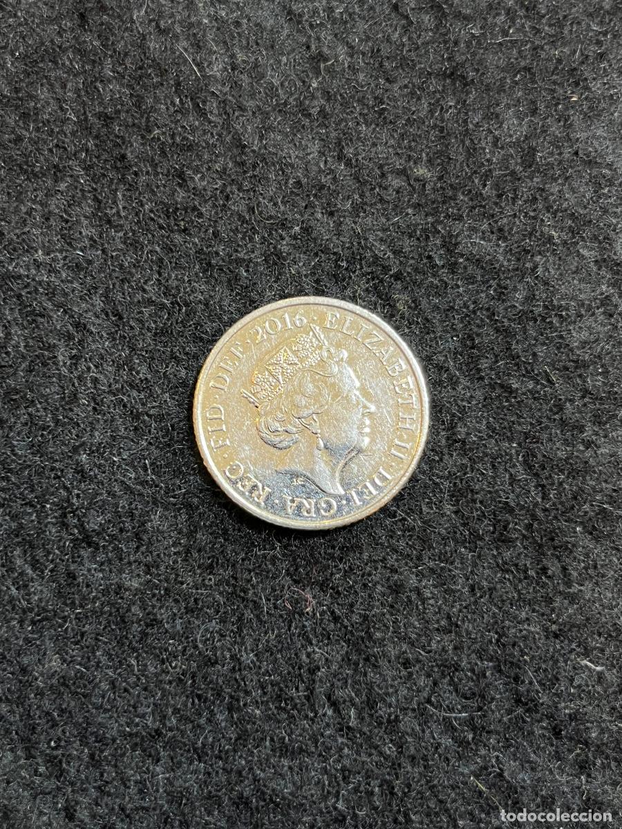 Moedas antigas da Europa: Moneda Reino Unido 10 Pence 2016 Elizabeth II Escudo Real Ten Pence