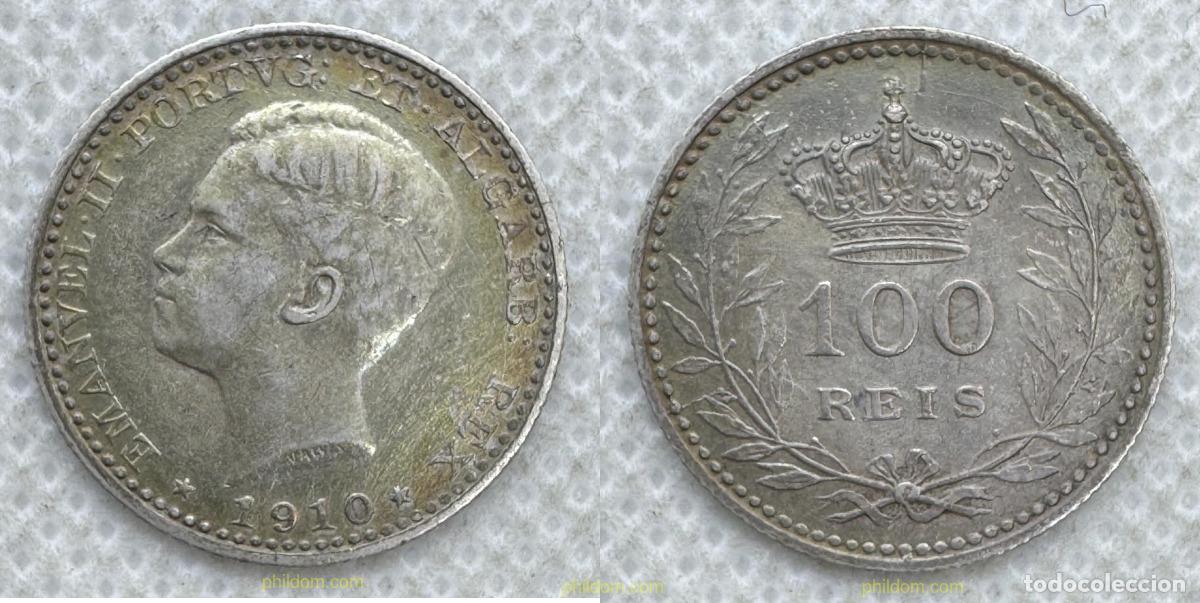 Monedas antiguas de Europa: 5544 PORTUGAL 1910 PORTUGAL 100 REIS 1910 MANUEL II