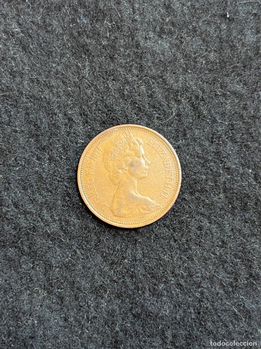 Moedas antigas da Europa: Moneda Reino Unido 2 New Pence 1971 Elizabeth II Plumas Pr&iacute;ncipe de Gales