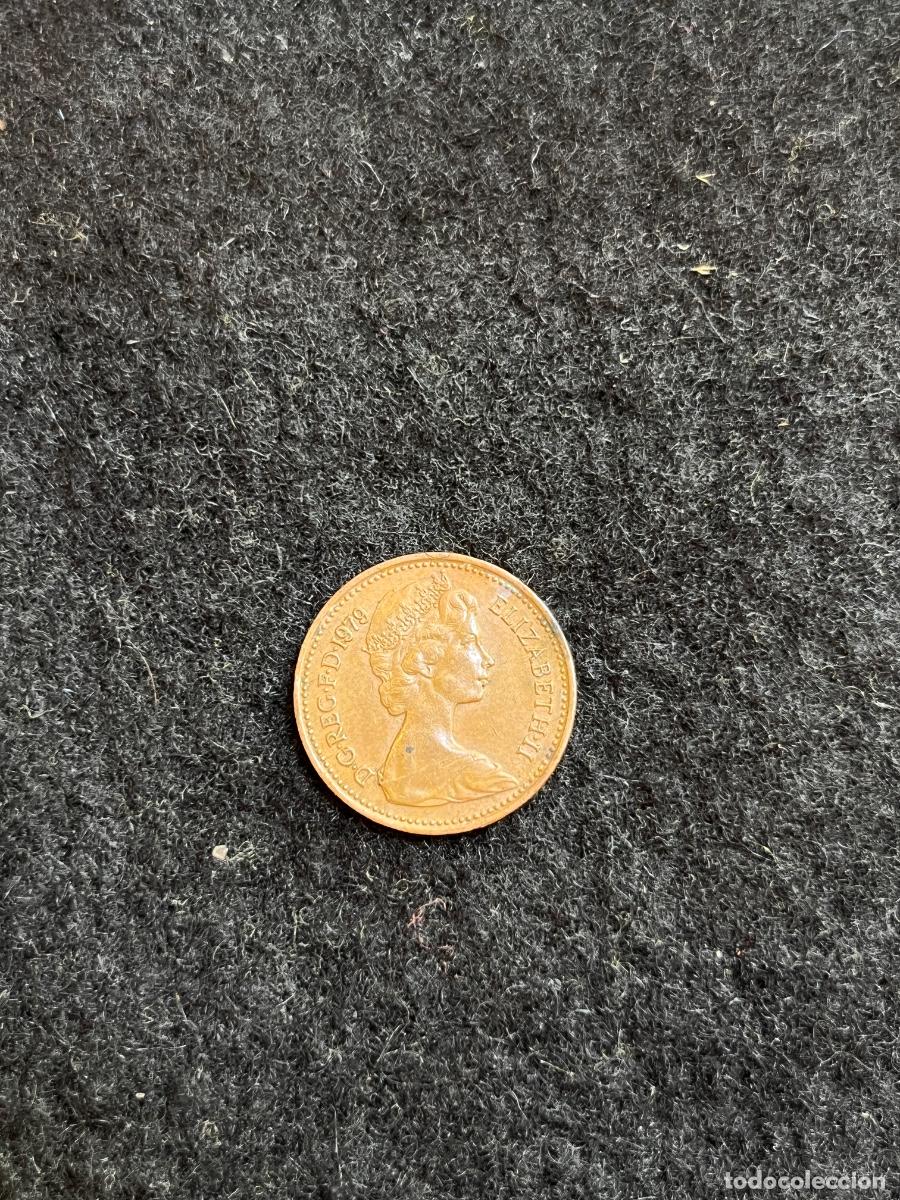 Moedas antigas da Europa: Moneda Reino Unido 1 New Penny 1979 Elizabeth II Portcullis Bronce