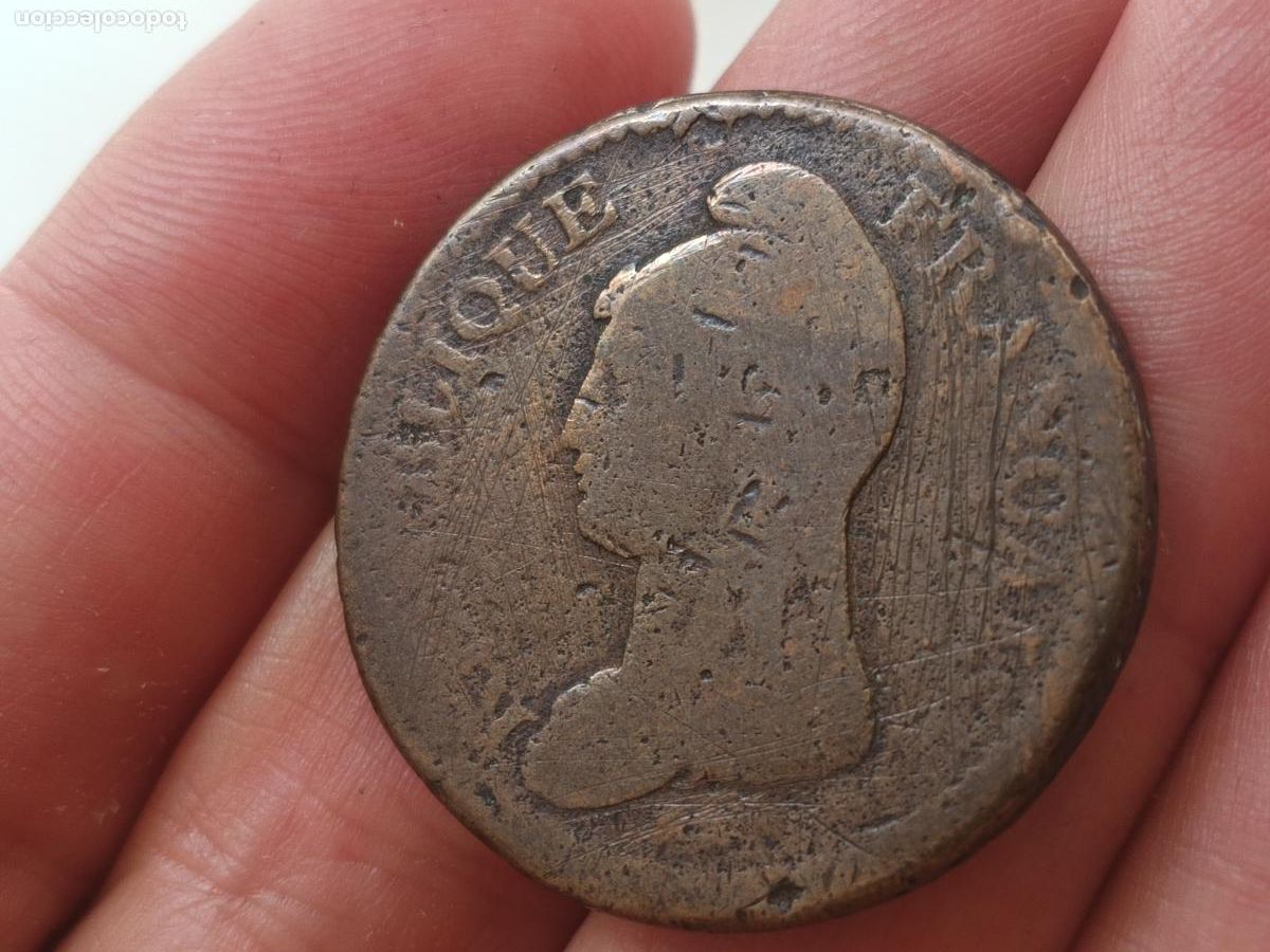 Monedas antiguas de Europa: Francia, revoluci&oacute;n francesa. Una d&eacute;cima