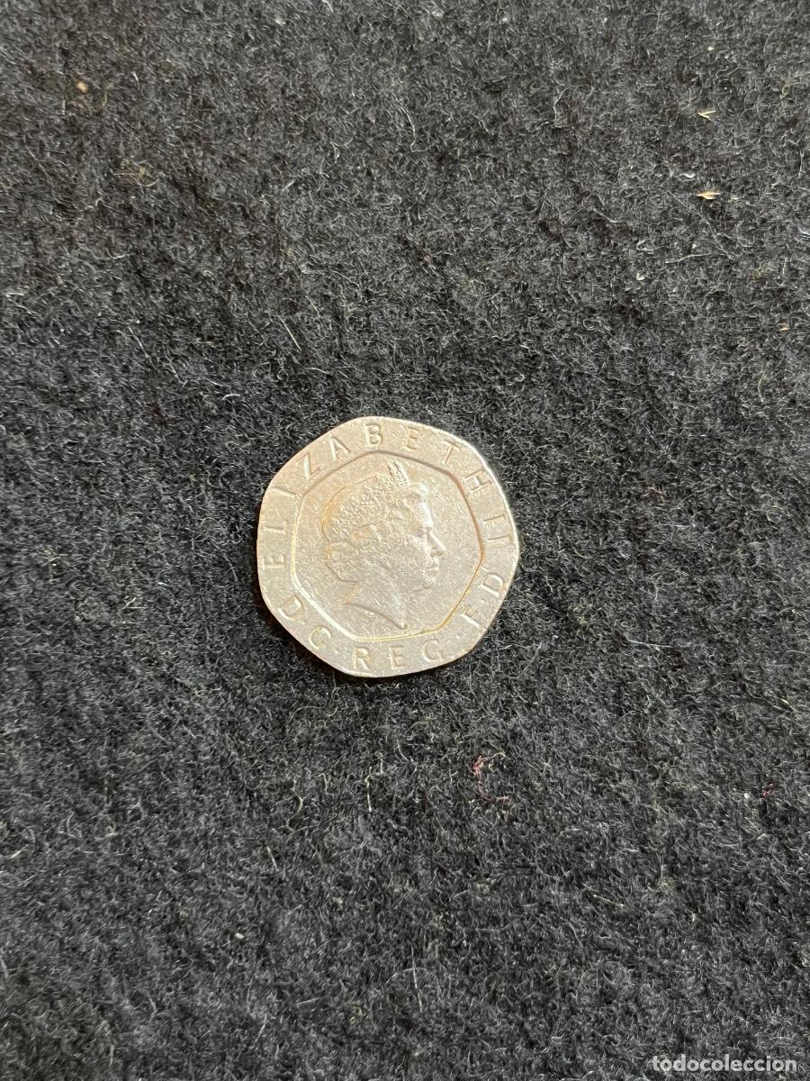 Moedas antigas da Europa: Moneda Reino Unido 20 Pence 2004 Elizabeth II Rosa Tudor Twenty Pence