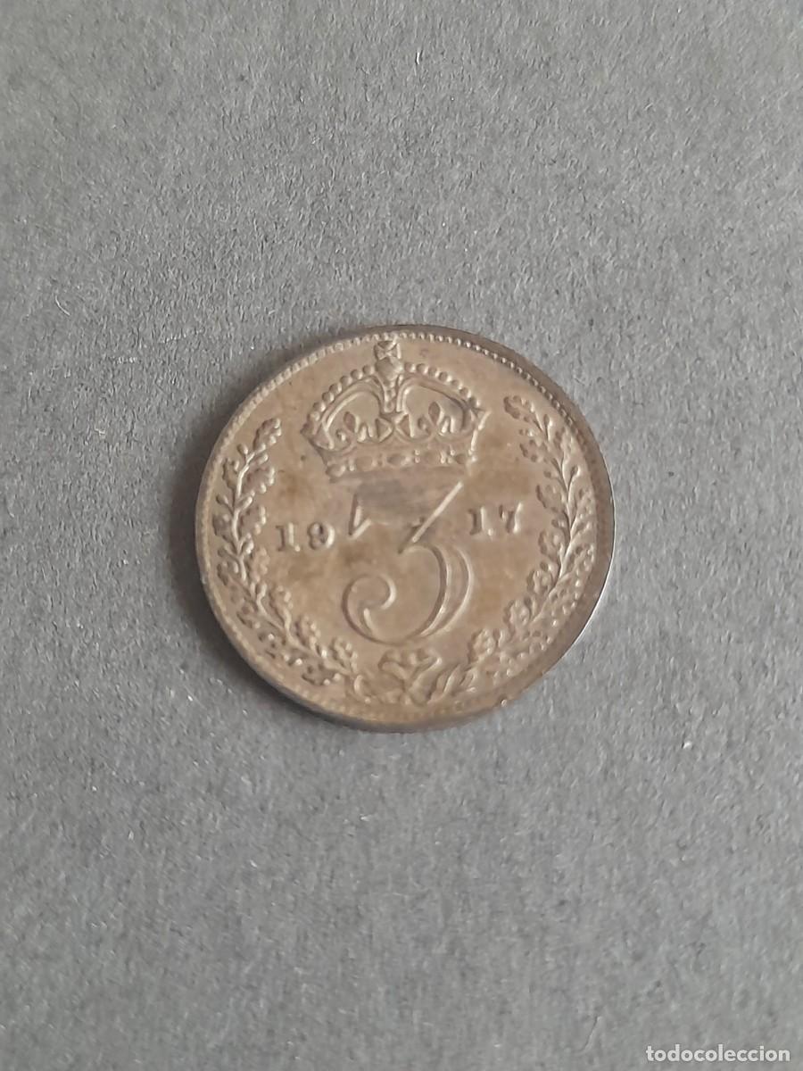 Monedas antiguas de Europa: inglaterra : three pence de plata , 1917 - Foto 1