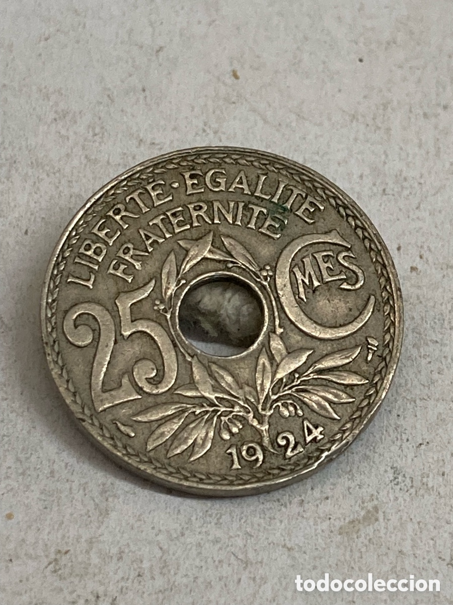 Monedas antiguas de Europa: Moneda de 25 c&eacute;ntimos 1924 - Foto 1
