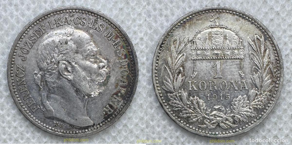 Monedas antiguas de Europa: 5584 HUNGRIA 1915 HUNGR&Iacute;A 1 KORONA 1915 FERENCZ J&Oacute;ZSEF