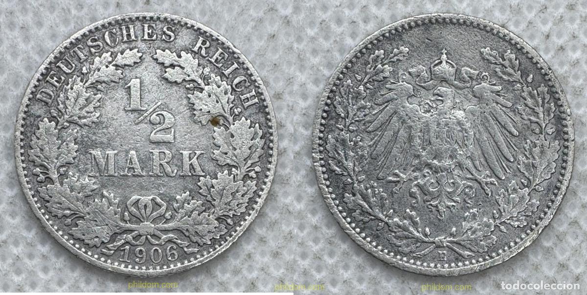 Monedas antiguas de Europa: 5582 ALEMANIA 1906 1/2 Mark 1906 A
