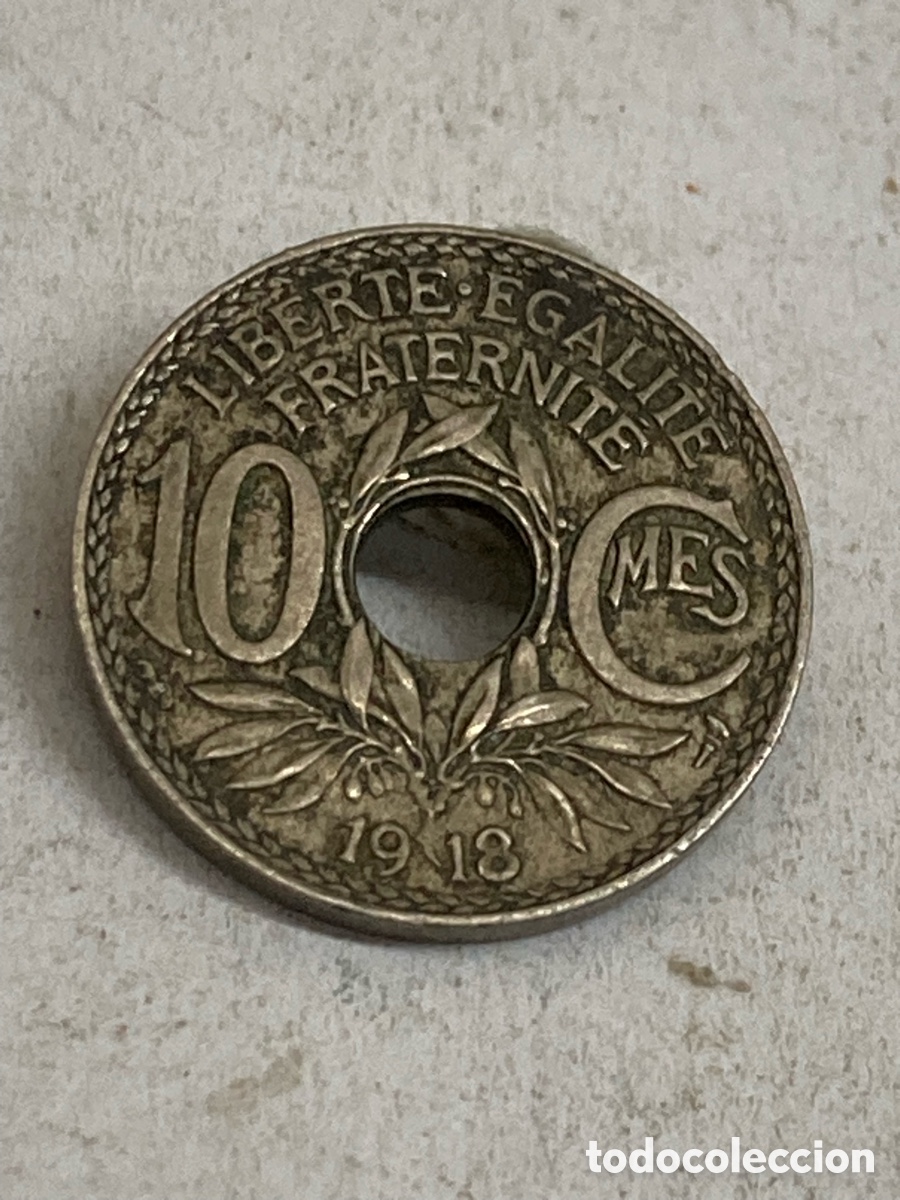 Monedas antiguas de Europa: Moneda 10 c&eacute;ntimos 1918