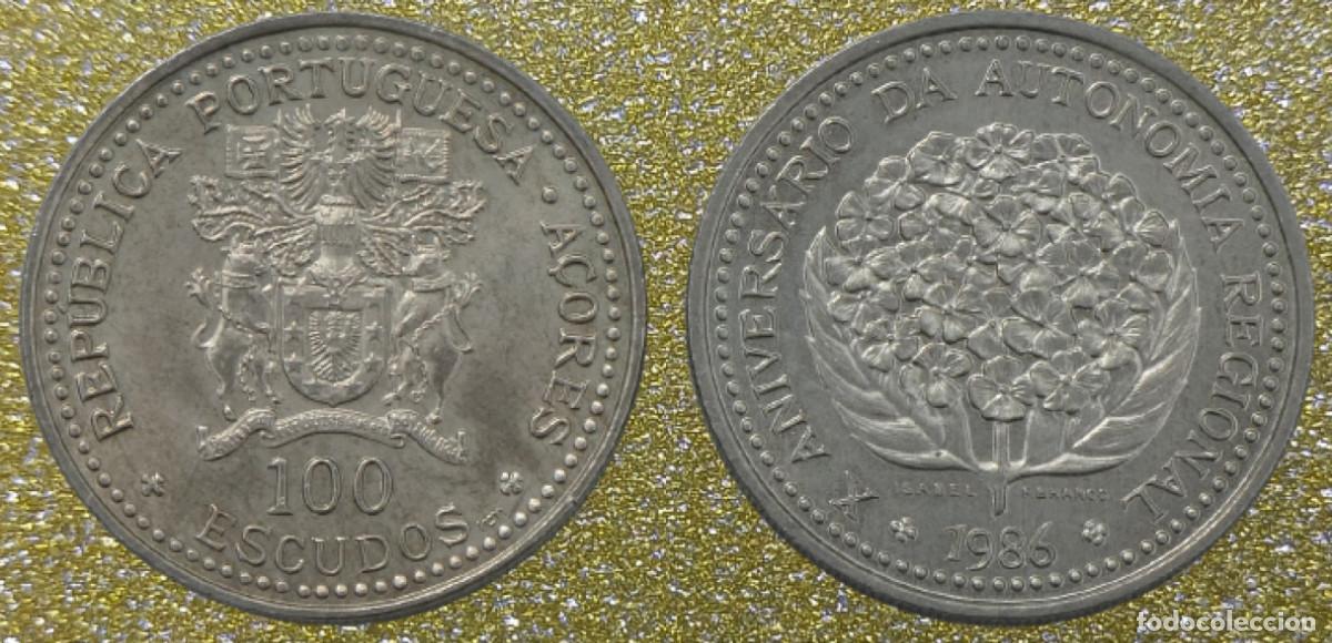 Monedas antiguas de Europa: Azores 100 Escudos Moneda Conmemorativa 1986 Autonom&iacute;a Sin Circular