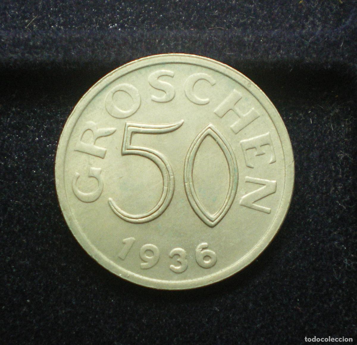 Monedas antiguas de Europa: AUSTRIA - 50 GROSCHEN 1936 - RARA