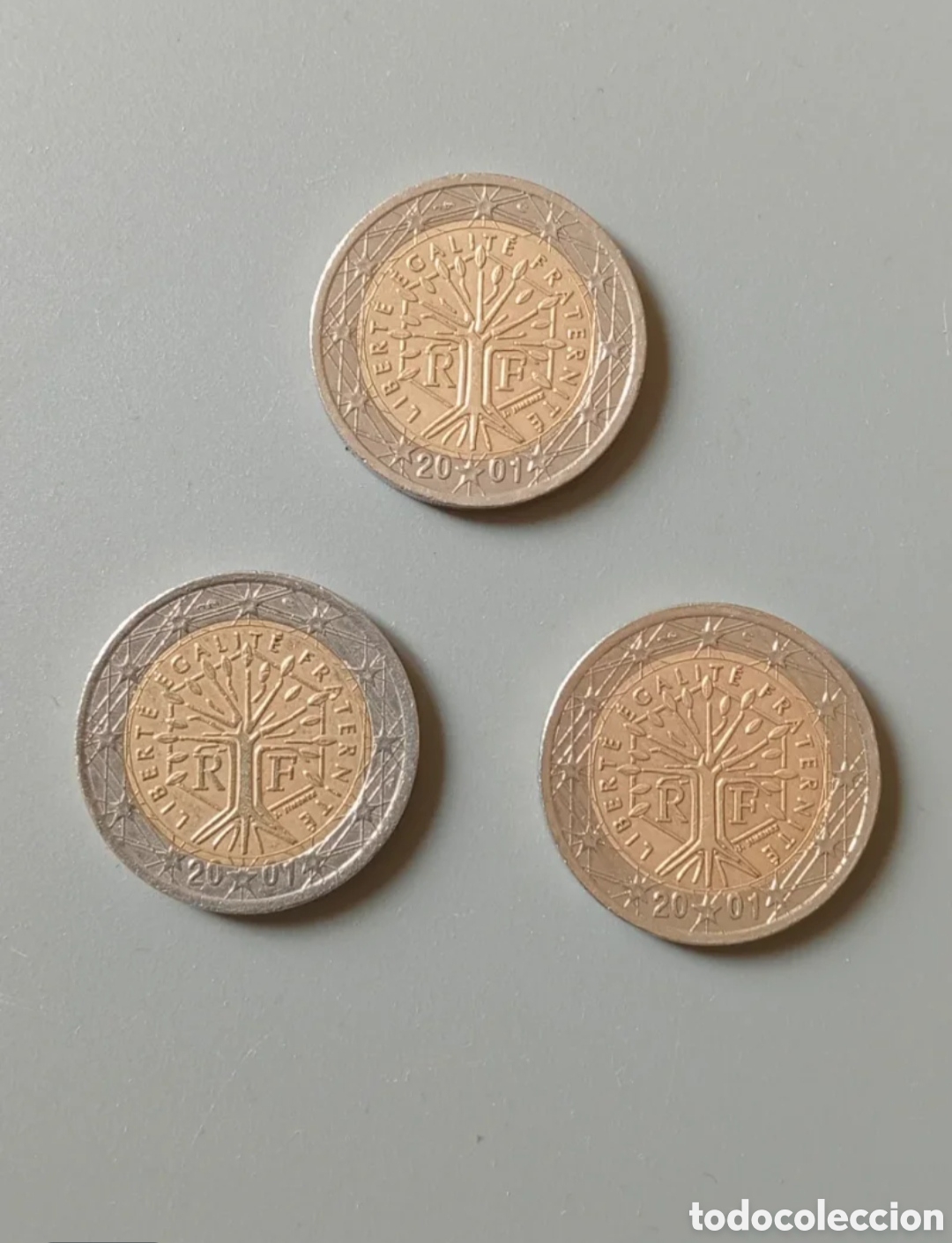Monedas antiguas de Europa: Pack 3 monedas Francia 2001 - Foto 1