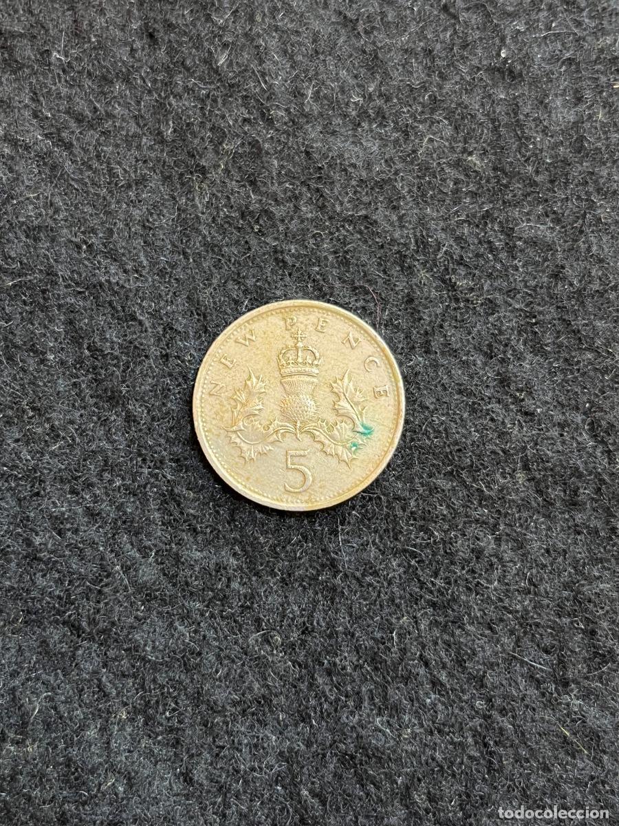 Alte M&uuml;nzen aus Europa: Moneda Reino Unido 5 New Pence 1979 Elizabeth II Cardo Escoc&eacute;s Five Pence