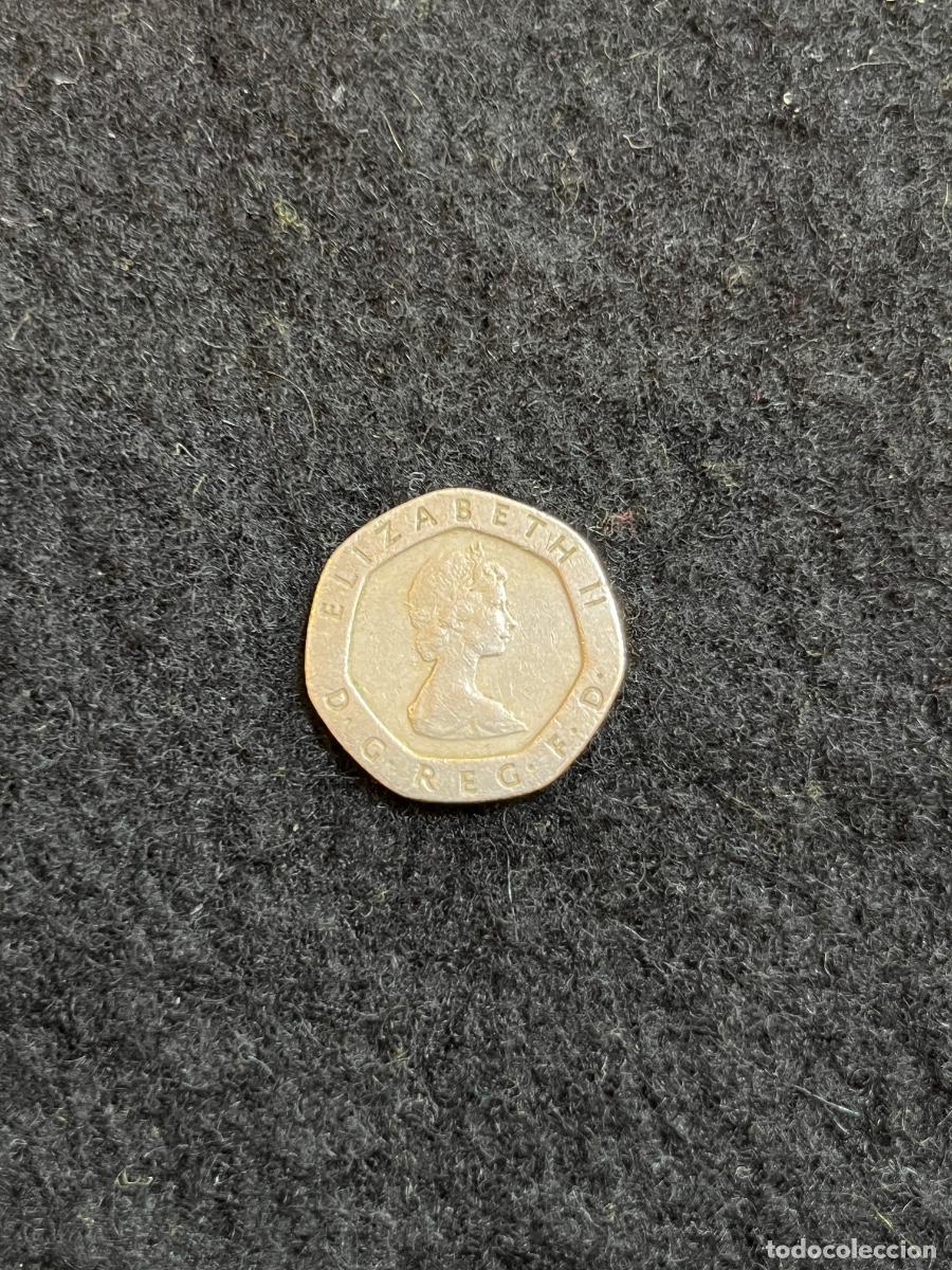 Alte M&uuml;nzen aus Europa: Moneda 20 Pence Reino Unido 1982 Elizabeth II Rosa Tudor Primer A&ntilde;o de Emisi&oacute;n