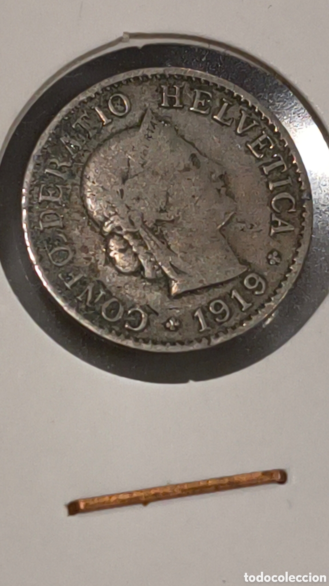 Alte M&uuml;nzen aus Europa: Moneda, Suiza, 5 Rappen, 1919