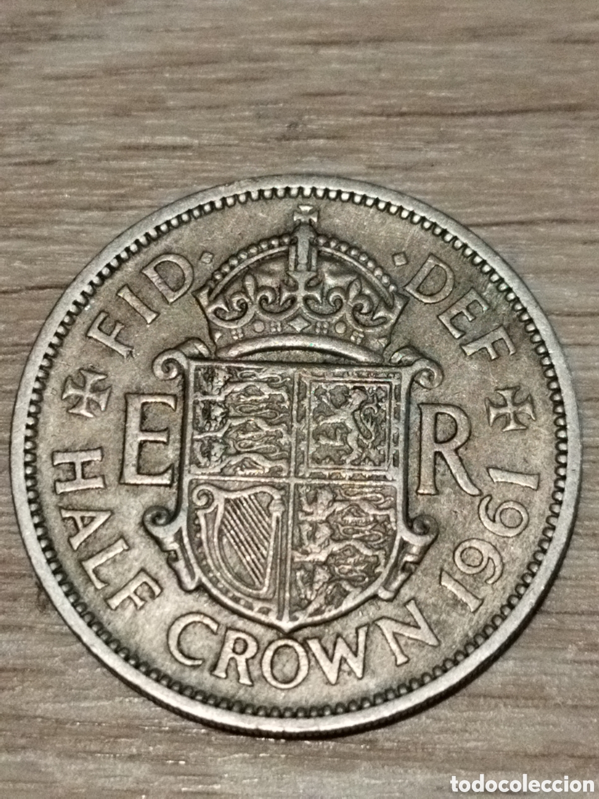 Monedas antiguas de Europa: Reino Unido moneda de 1/2 corona de 1961 km#907