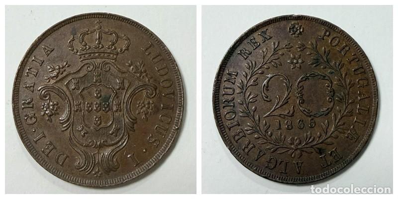 Monnaies anciennes de Europe: MONEDA. PORTUGAL. AZORES. LUIS I. 20 REIS. 1865. VER FOTOS