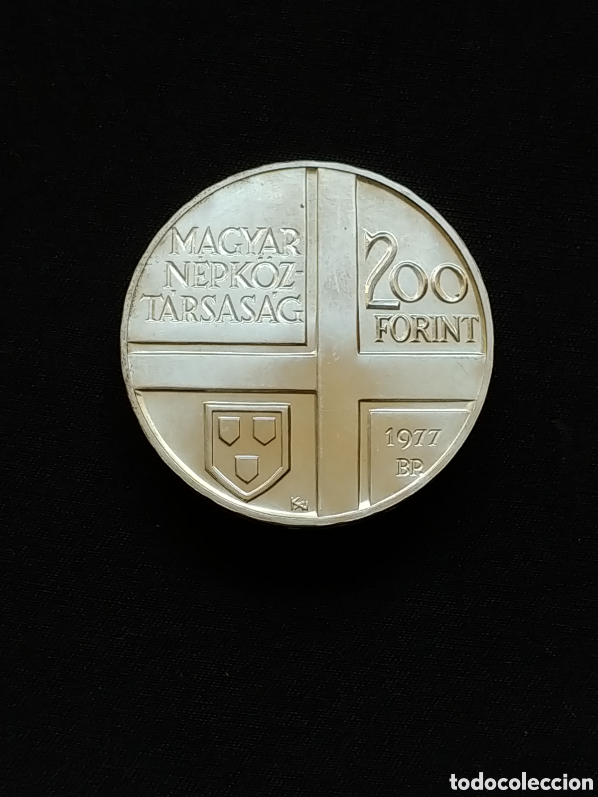 Monedas antiguas de Europa: Hungr&iacute;a, 200 Forint 1977, plata .640 mls., S/C