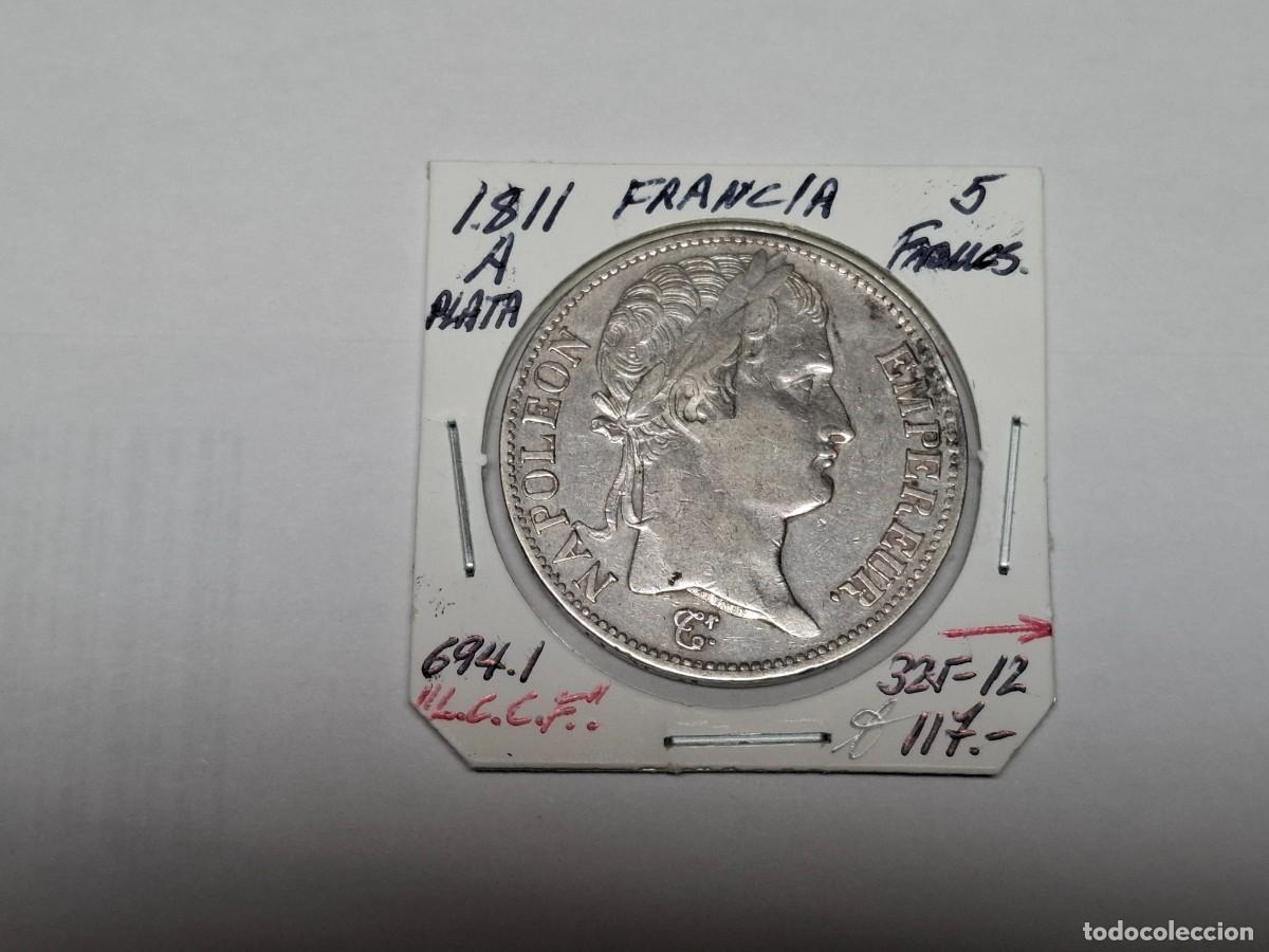 Monedas antiguas de Europa: 5 FRANCOS de PLATA de 1811 A KM 694.1 NAPOLEON EMPERADOR FRANCIA en MBC+