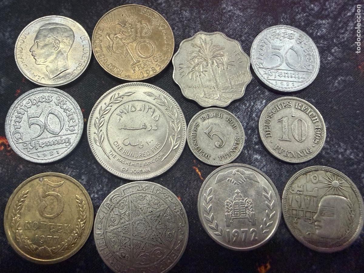 Moedas antigas da Europa: 1.- LOTE 12 MONEDAS ANTIGUAS INTERNACIONALES &middot; Alemania &middot; URSS &middot; Marruecos &middot; Luxemburgo +